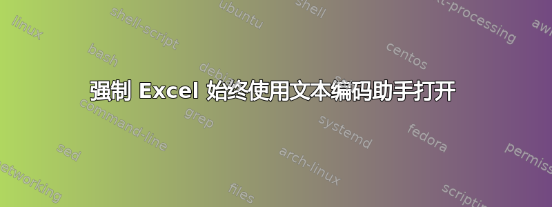 强制 Excel 始终使用文本编码助手打开