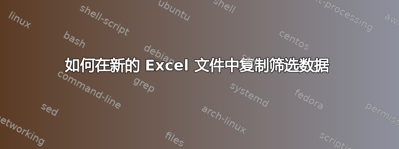 如何在新的 Excel 文件中复制筛选数据