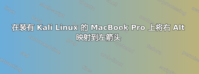 在装有 Kali Linux 的 MacBook Pro 上将右 Alt 映射到左箭头