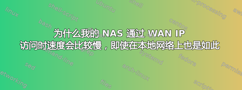 为什么我的 NAS 通过 WAN IP 访问时速度会比较慢，即使在本地网络上也是如此