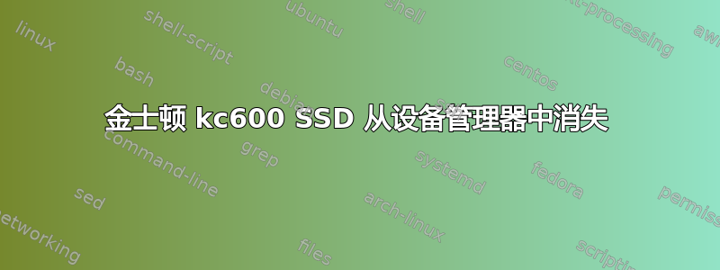 金士顿 kc600 SSD 从设备管理器中消失