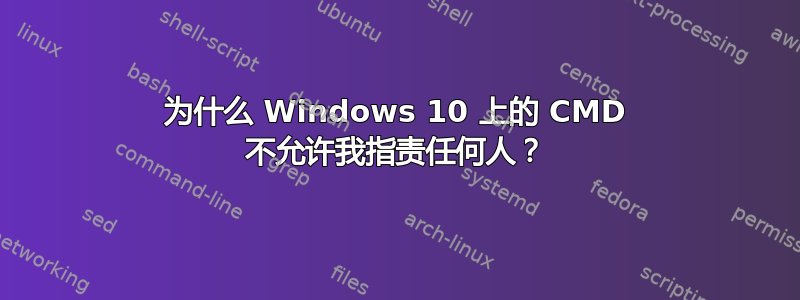 为什么 Windows 10 上的 CMD 不允许我指责任何人？