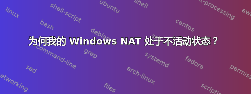 为何我的 Windows NAT 处于不活动状态？