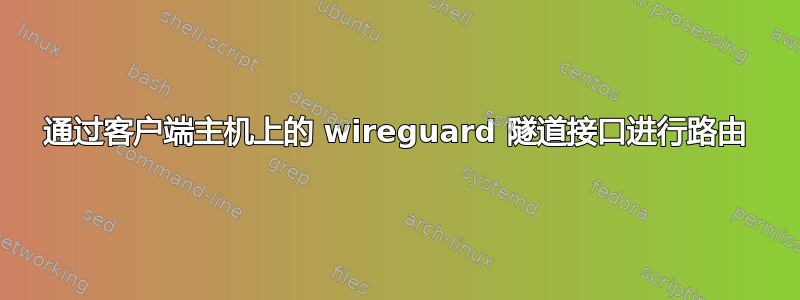 通过客户端主机上的 wireguard 隧道接口进行路由