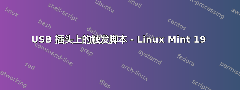 USB 插头上的触发脚本 - Linux Mint 19