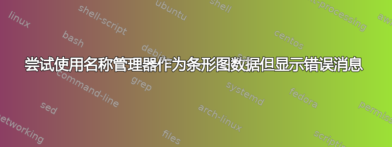 尝试使用名称管理器作为条形图数据但显示错误消息