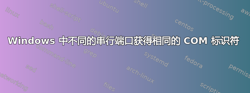 Windows 中不同的串行端口获得相同的 COM 标识符