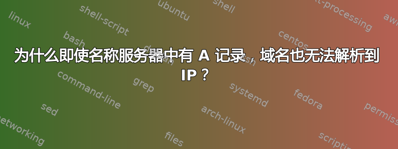 为什么即使名称服务器中有 A 记录，域名也无法解析到 IP？