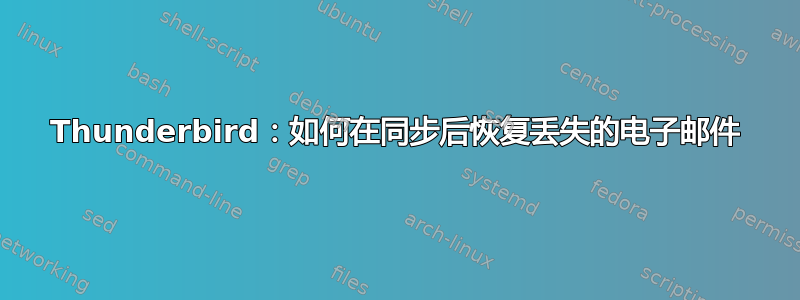 Thunderbird：如何在同步后恢复丢失的电子邮件