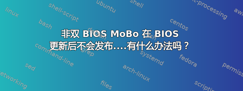 非双 BIOS MoBo 在 BIOS 更新后不会发布....有什么办法吗？