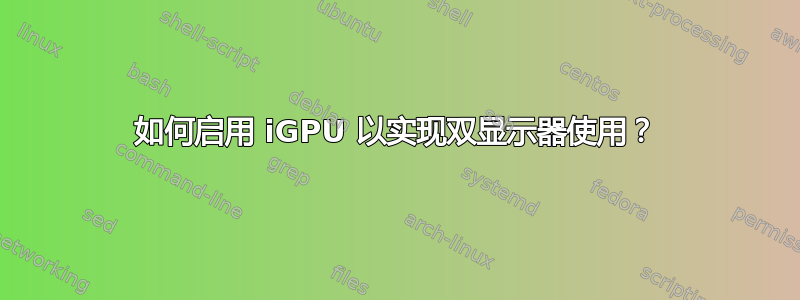 如何启用 iGPU 以实现双显示器使用？