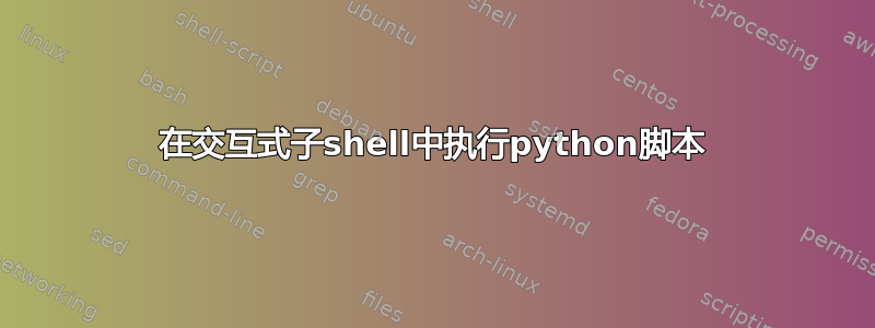 在交互式子shell中执行python脚本