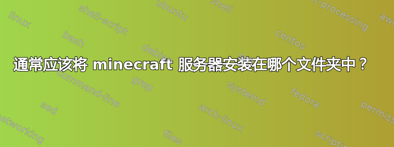 通常应该将 minecraft 服务器安装在哪个文件夹中？ 