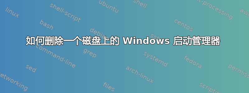 如何删除一个磁盘上的 Windows 启动管理器