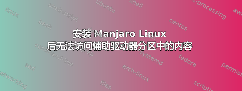 安装 Manjaro Linux 后无法访问辅助驱动器分区中的内容