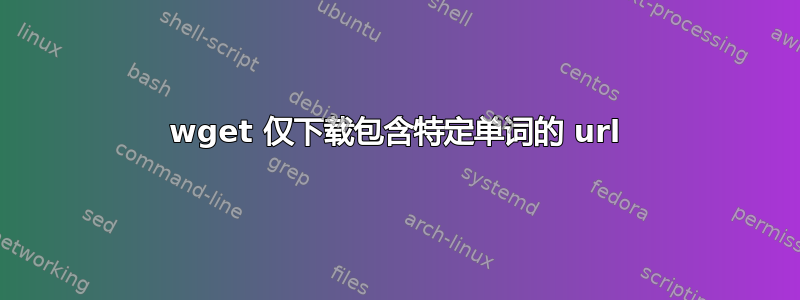 wget 仅下载包含特定单词的 url