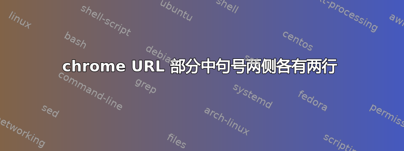 chrome URL 部分中句号两侧各有两行