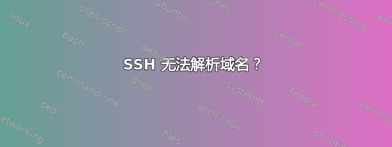 SSH 无法解析域名？