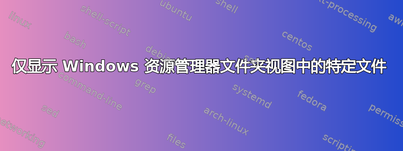 仅显示 Windows 资源管理器文件夹视图中的特定文件