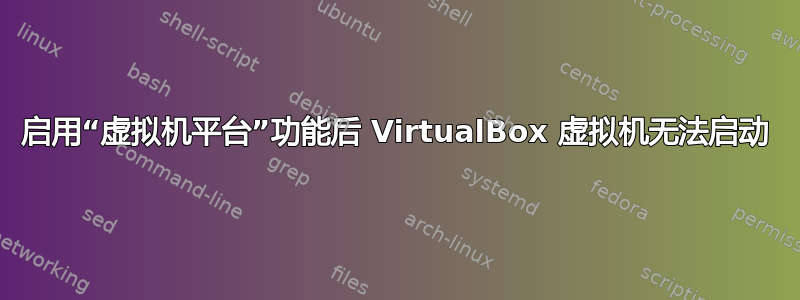 启用“虚拟机平台”功能后 VirtualBox 虚拟机无法启动