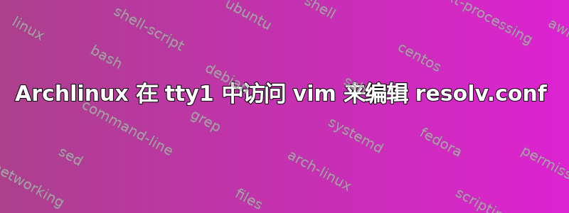 Archlinux 在 tty1 中访问 vim 来编辑 resolv.conf