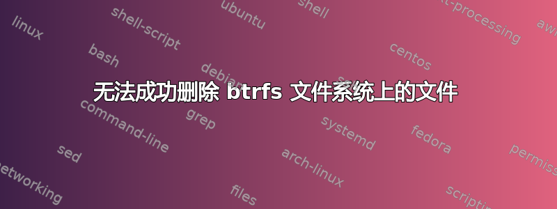 无法成功删除 btrfs 文件系统上的文件