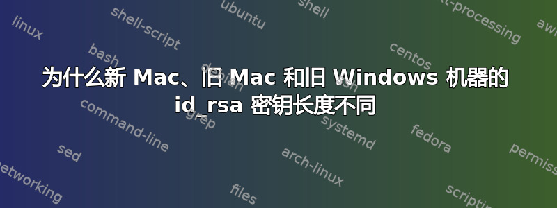 为什么新 Mac、旧 Mac 和旧 Windows 机器的 id_rsa 密钥长度不同