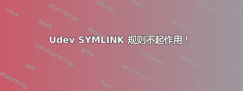 Udev SYMLINK 规则不起作用！