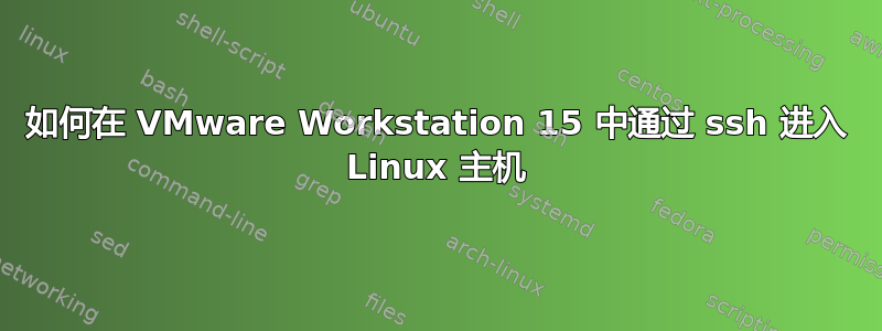 如何在 VMware Workstation 15 中通过 ssh 进入 Linux 主机