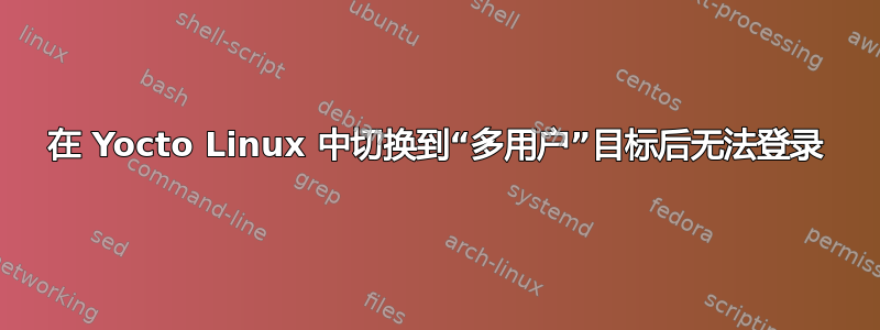 在 Yocto Linux 中切换到“多用户”目标后无法登录