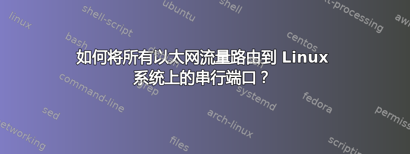 如何将所有以太网流量路由到 Linux 系统上的串行端口？