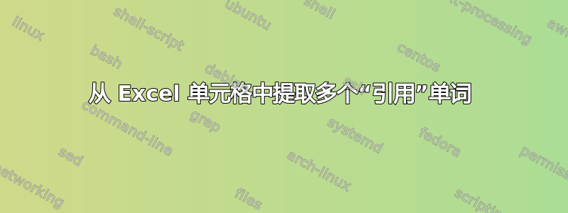 从 Excel 单元格中提取多个“引用”单词