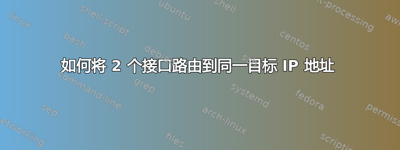 如何将 2 个接口路由到同一目标 IP 地址