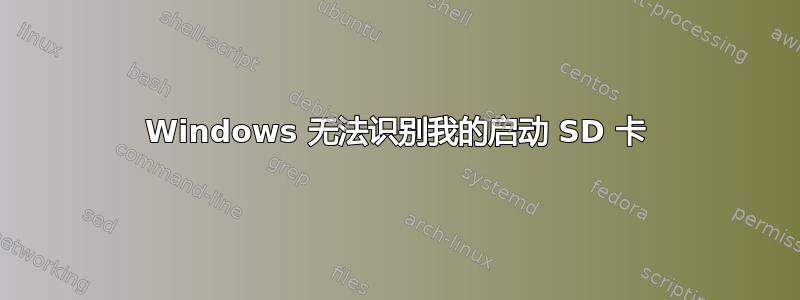 Windows 无法识别我的启动 SD 卡