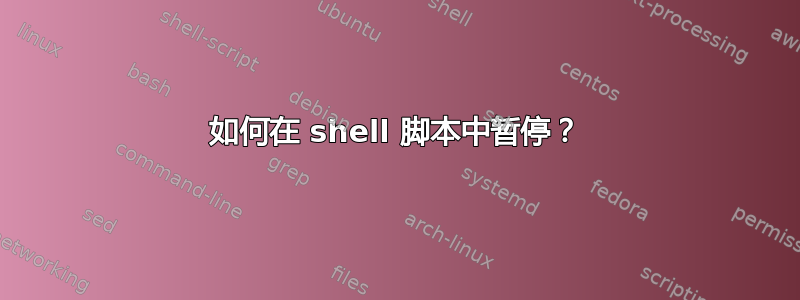 如何在 shell 脚本中暂停？