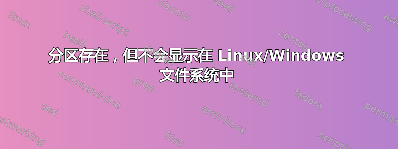 分区存在，但不会显示在 Linux/Windows 文件系统中