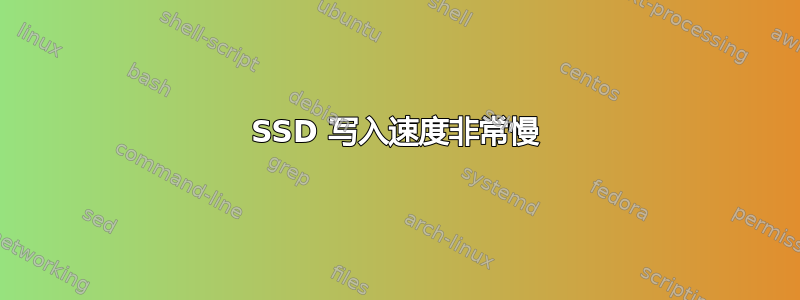 SSD 写入速度非常慢