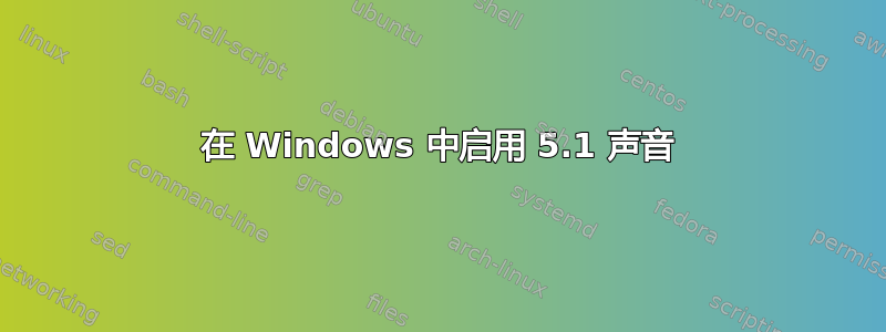 在 Windows 中启用 5.1 声音