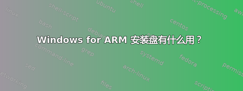 Windows for ARM 安装盘有什么用？