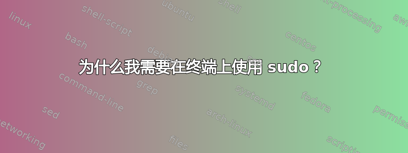 为什么我需要在终端上使用 sudo？