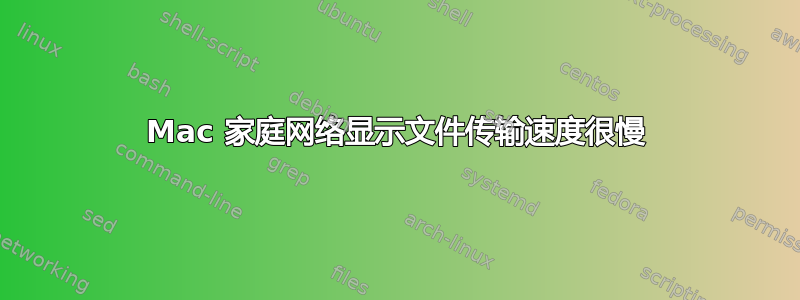 Mac 家庭网络显示文件传输速度很慢