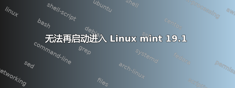 无法再启动进入 Linux mint 19.1