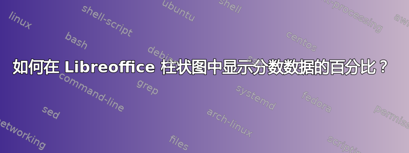 如何在 Libreoffice 柱状图中显示分数数据的百分比？