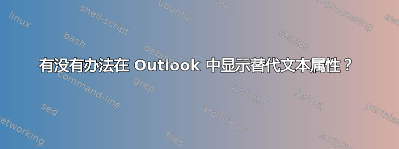 有没有办法在 Outlook 中显示替代文本属性？