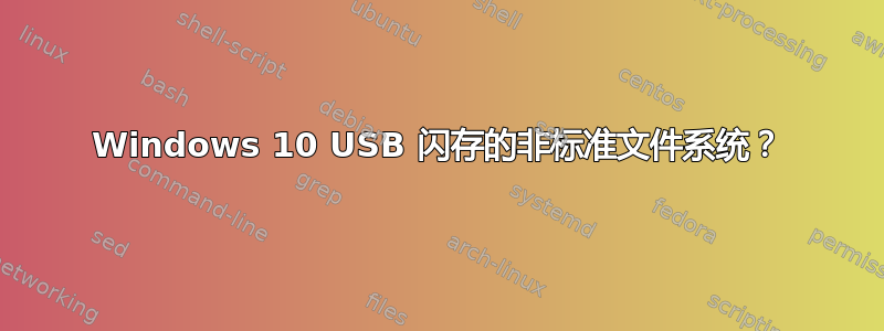 Windows 10 USB 闪存的非标准文件系统？