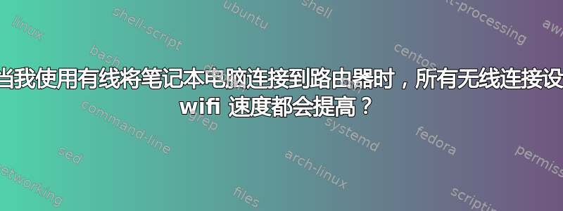 为什么当我使用有线将笔记本电脑连接到路由器时，所有无线连接设备上的 wifi 速度都会提高？