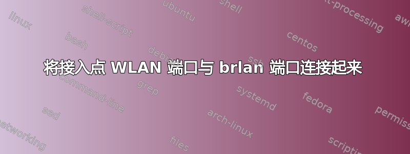 将接入点 WLAN 端口与 brlan 端口连接起来