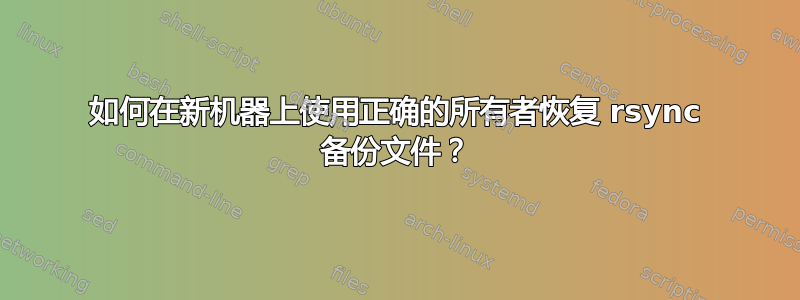 如何在新机器上使用正确的所有者恢复 rsync 备份文件？