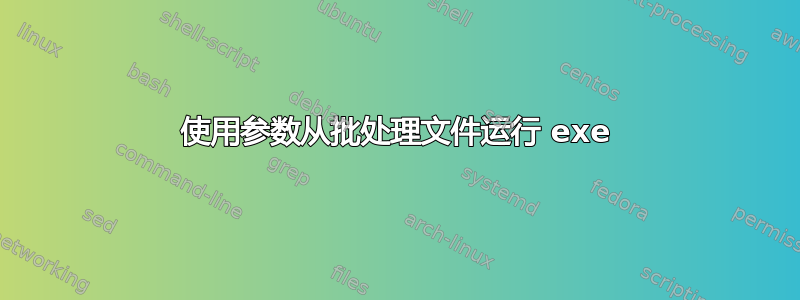 使用参数从批处理文件运行 exe