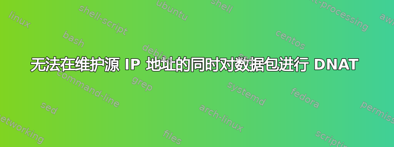 无法在维护源 IP 地址的同时对数据包进行 DNAT